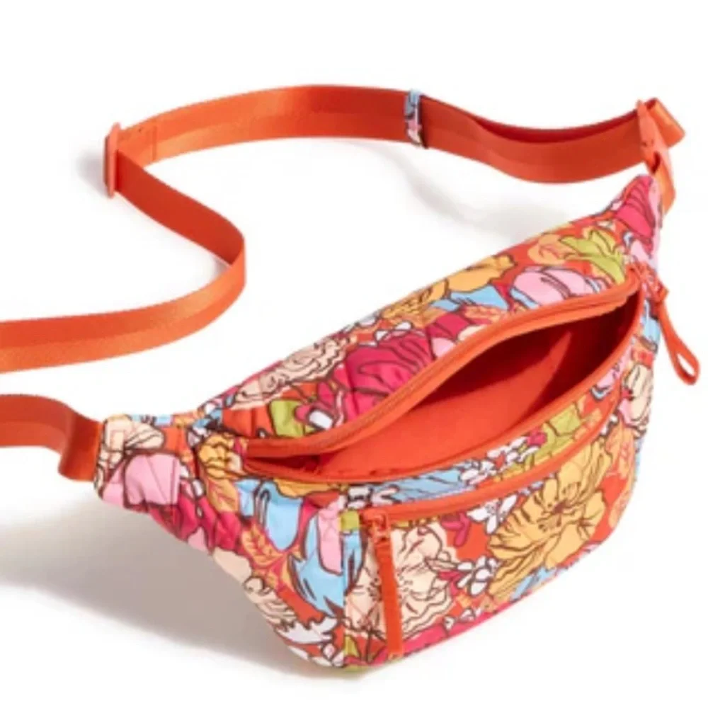 NWT Vera Bradley Large Belt Bag.  Long strap.  Midday Garden print.